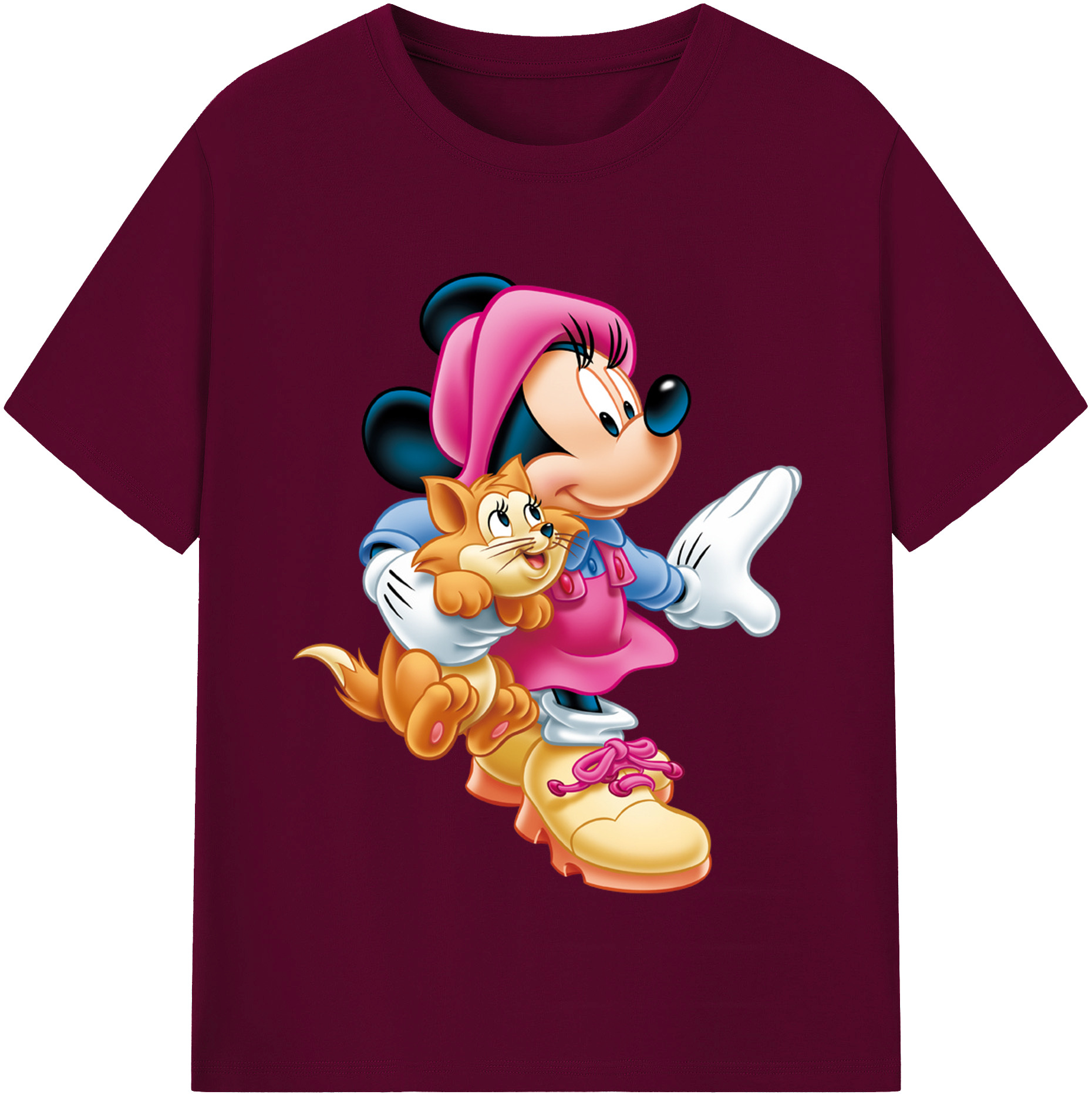 （画像用） ミッキーマウス Mickey Mouse レディースカジュアルプリントTシャツ（綿100％）